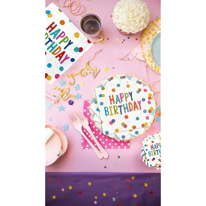 DOTS DESIGN BIRTHDAY PARTY NAPKINS, 6.5X6.5 INCHES, 40 PCS, STYLISH DECOR FOR ADULTS & KIDS, FOR CELEBRATIONS, FESTIVE TABLEWARE ACCESSORY - Image 5